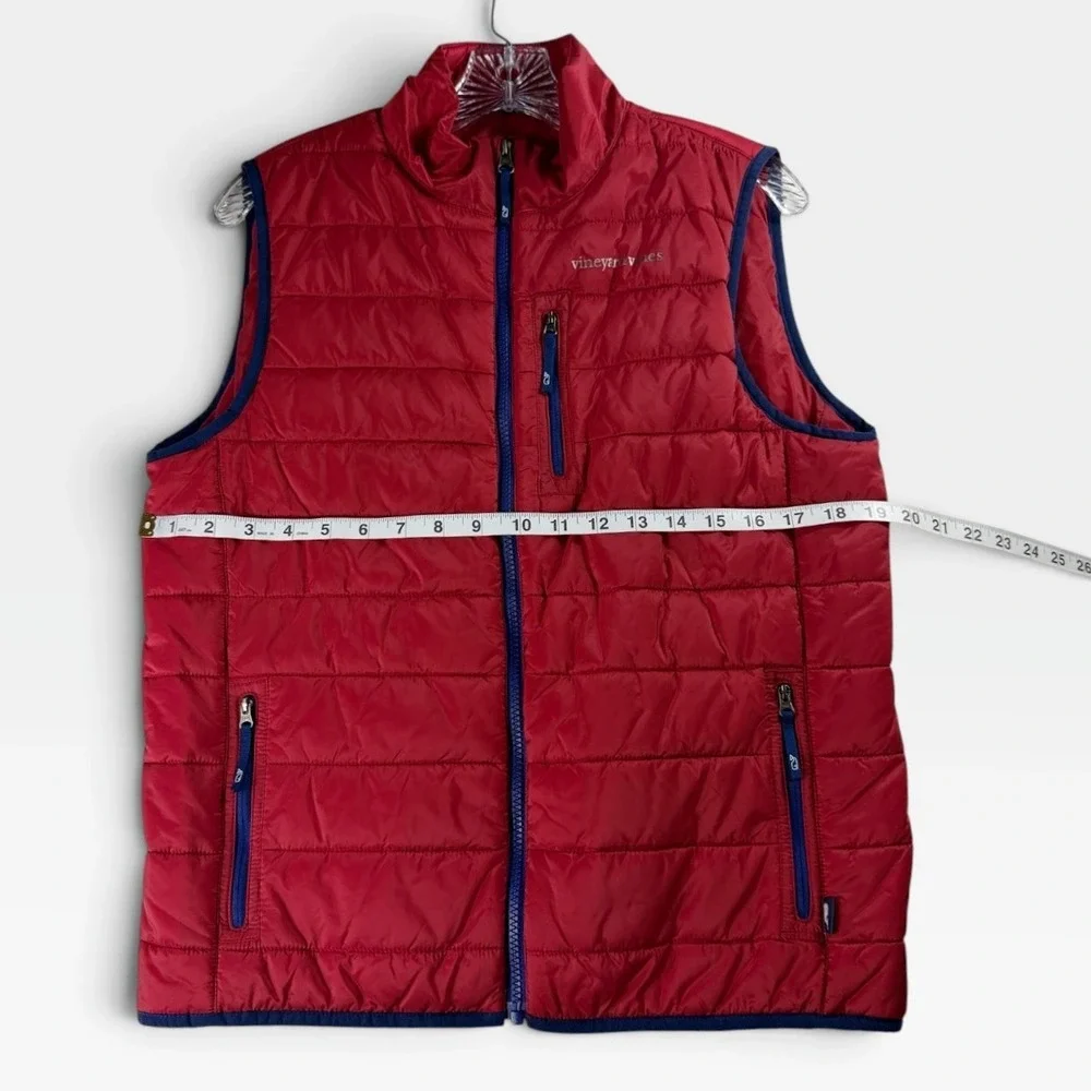 Vineyard Vines Puffer Vest 3O6001 Boys XL Red Quilted Full Zip Excellent